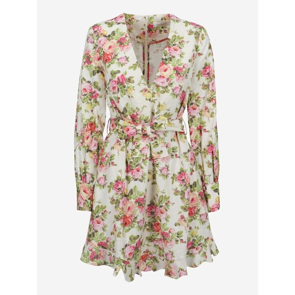 NWOT. ZIMMERMANN Floral Print Mini Dress AU 0 / US 4